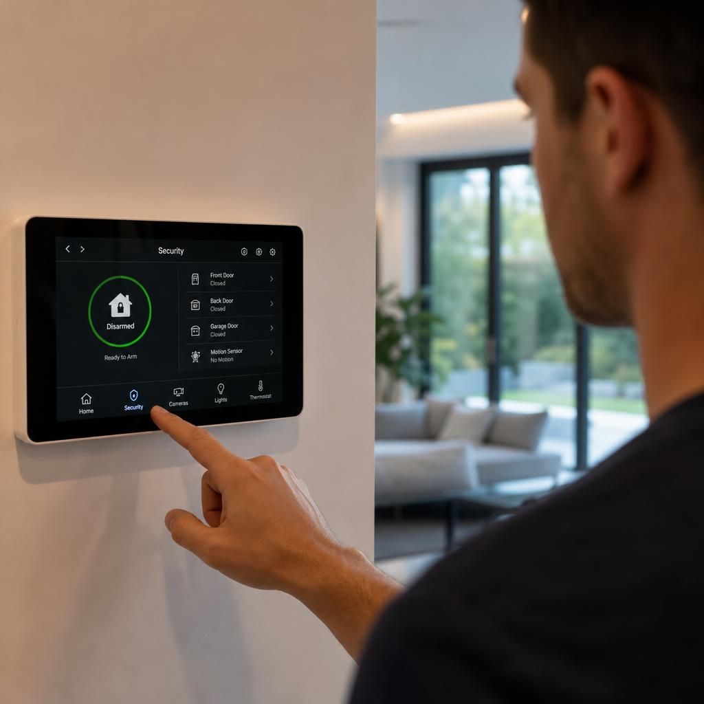 Smart security controls connected within an integrated property management system