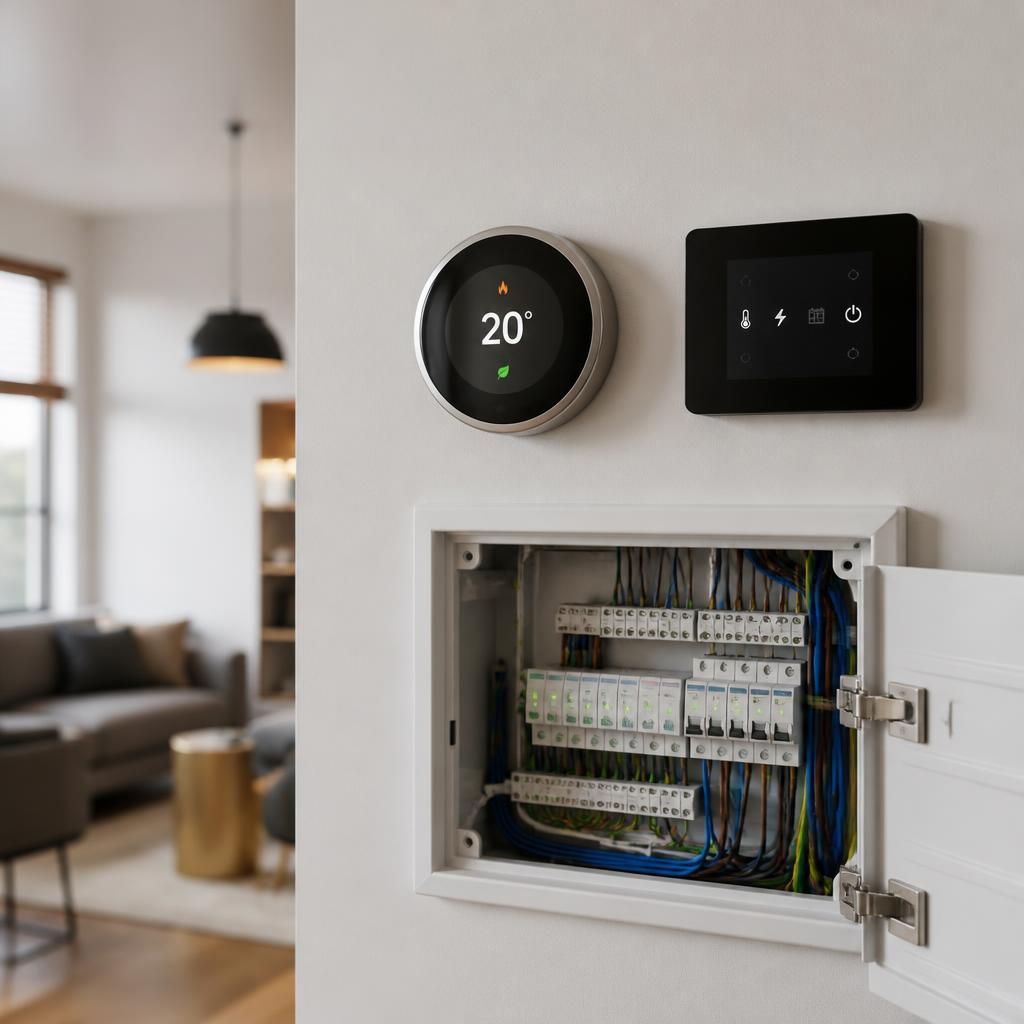 Smart heating and energy controls integrated within a property