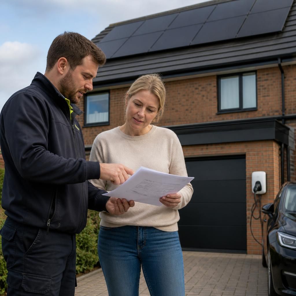 Solar and EV charging installation planned for a home