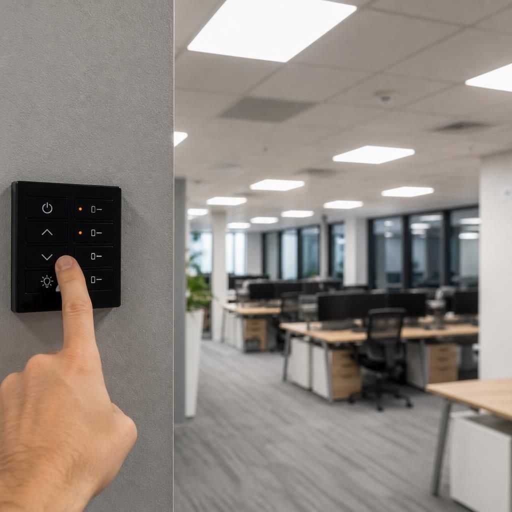 Zoned LED lighting controls in a commercial building