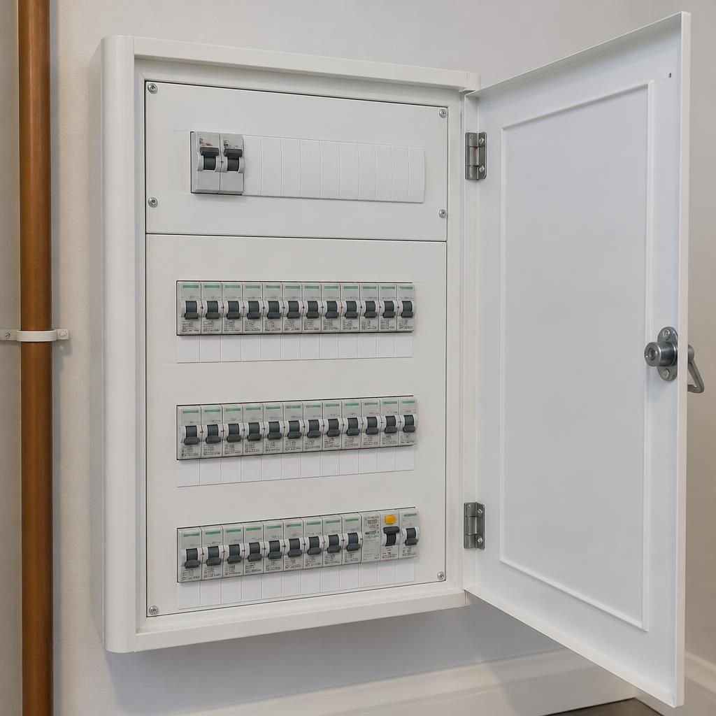 Accessible electricity panel board installed within a property